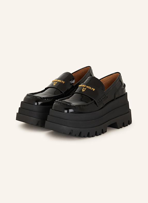 NAKED WOLFE Loafersy na platformie DELUSION CZARNY
