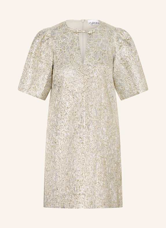 GANNI Brokatkleid GOLD/ SILBER
