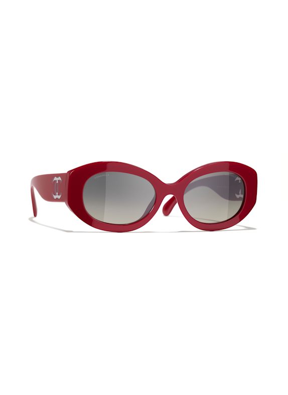 CHANEL Runde Sonnenbrille 175971 - ROT/ DUNKELGRAU VERLAUF