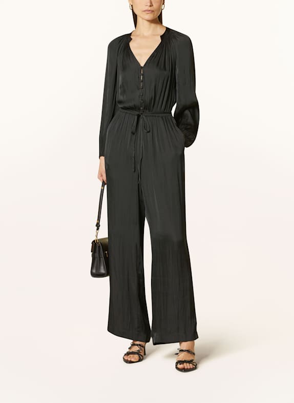 MRS 
HUGS Satin jumpsuit BLACK