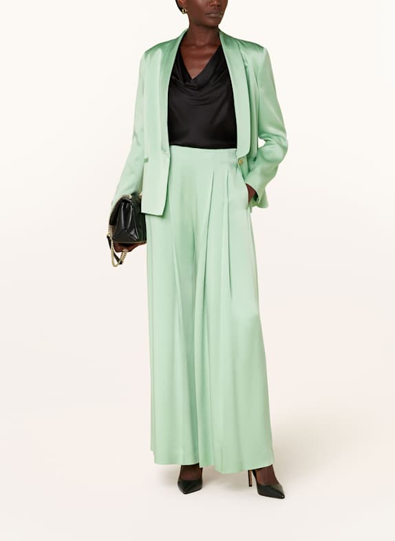 BOSS TETOSA satin wide leg trousers MINT