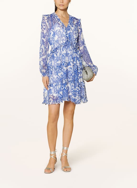 MRS & HUGS Kleid mit Volants WEISS/ BLAU