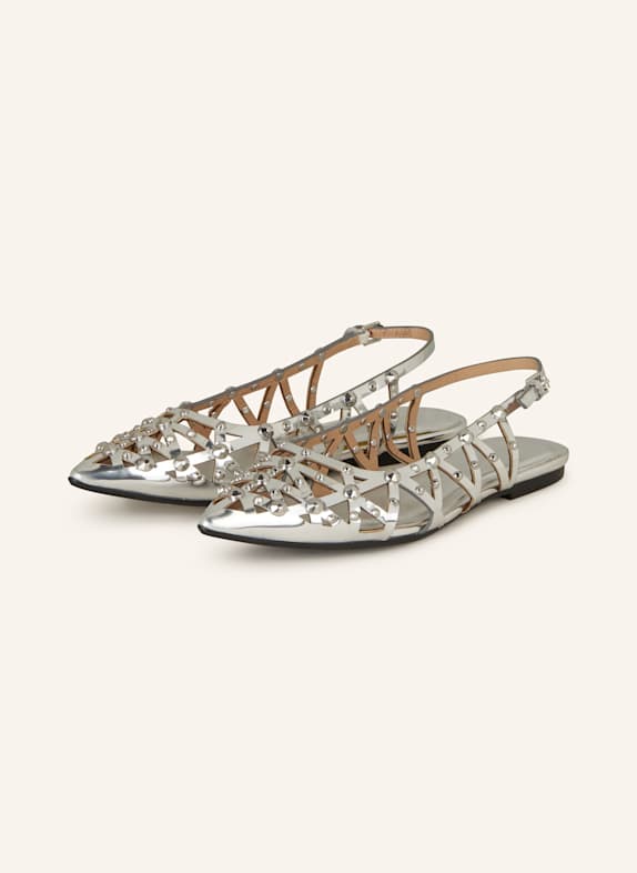 ash Slingballerinas BAZAAR mit Nieten SILBER