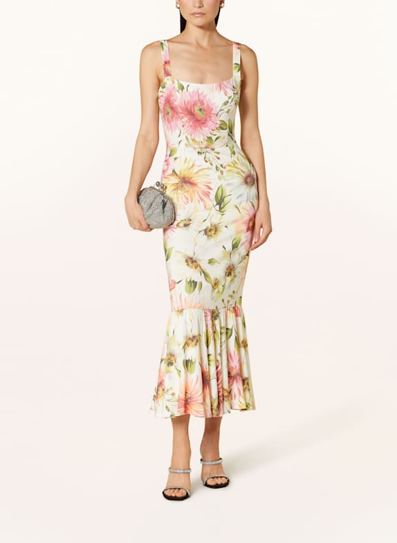 GUESS Kleid mit Volants ECRU/ HELLGRÜN/ ROSA