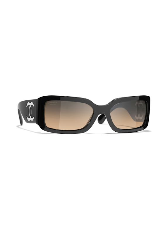 CHANEL Rechteckige Sonnenbrille C501W1 - SCHWARZ/ GRÜN VERLAUF
