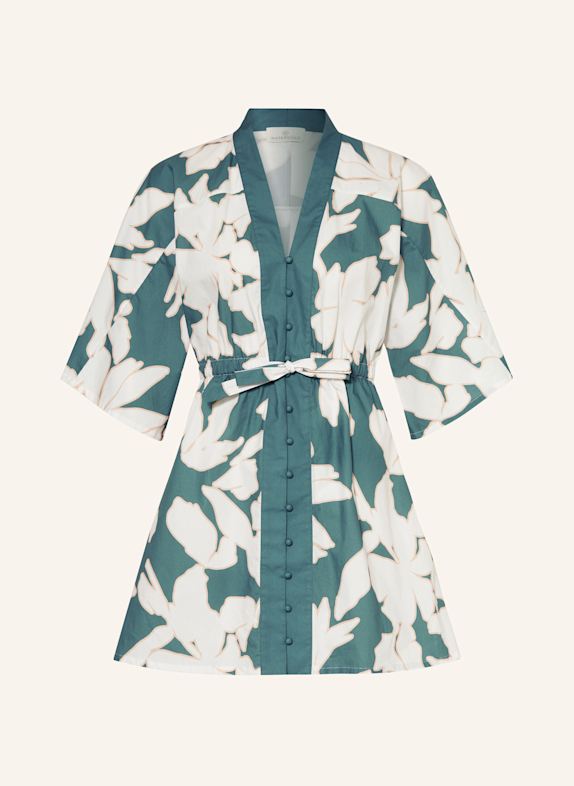 watercult Tunic FLORAL ABSTRACT TEAL/ WHITE/ BEIGE