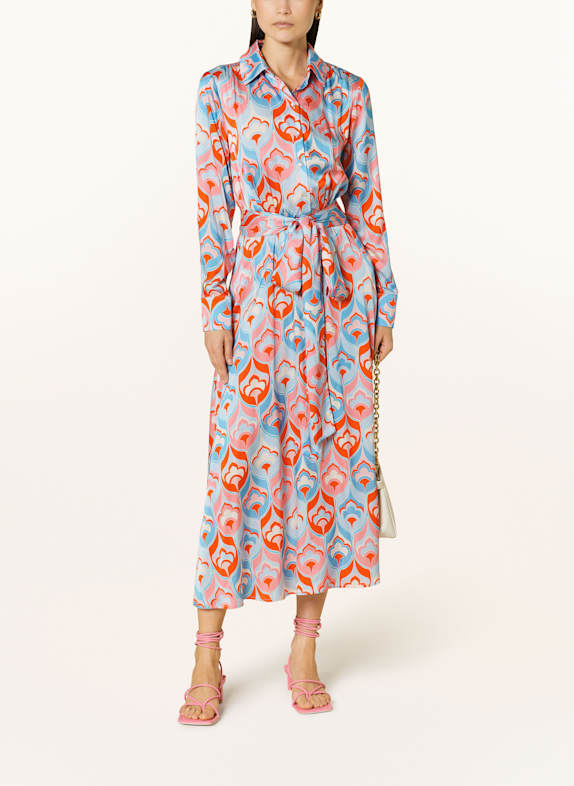 ANNA's Hemdblusenkleid mit Seide ROSA / ROT / BLAU