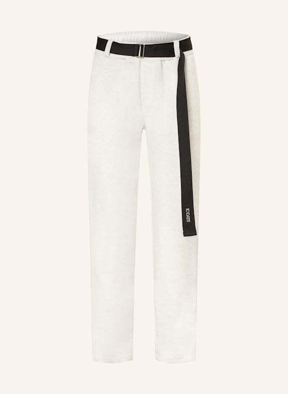 10DAYS Sweatpants mit Galonstreifen WEISS/ HELLGRAU