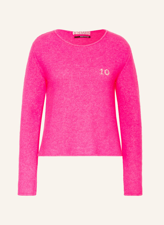 10DAYS Pullover mit Alpaka NEONPINK