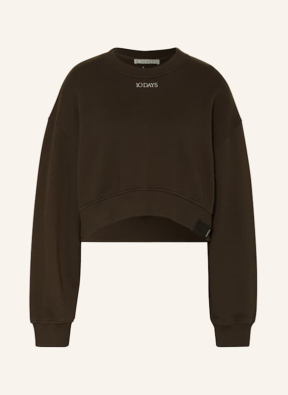 10DAYS Cropped-Sweatshirt DUNKELBRAUN