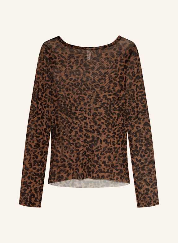 10DAYS Longsleeve aus Mesh BRAUN/ SCHWARZ