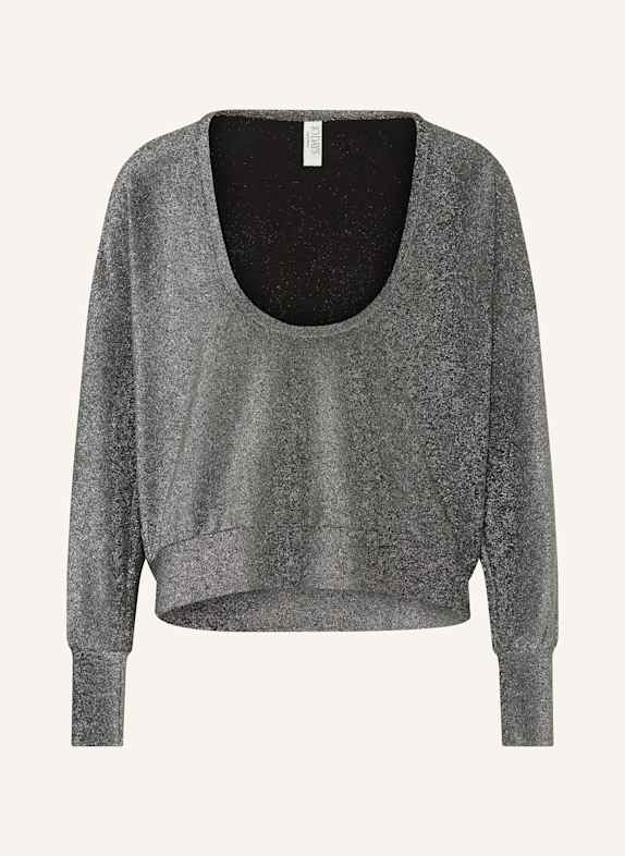 10DAYS Sweatshirt mit Glitzergarn SCHWARZ/ HELLGRAU