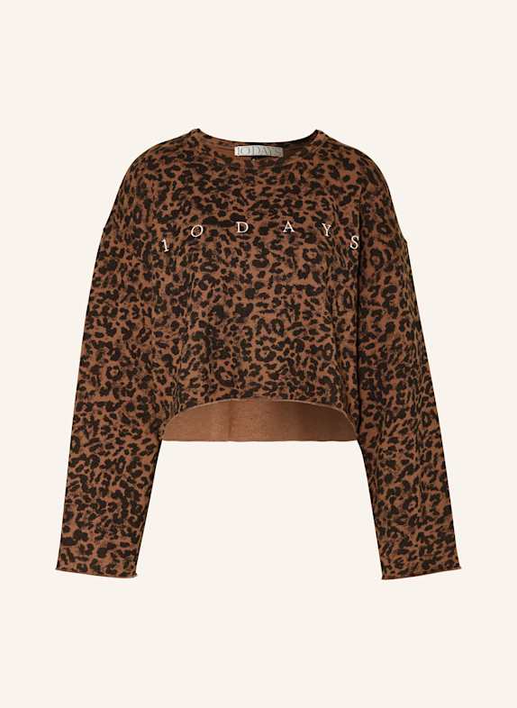 10DAYS Cropped-Sweatshirt BRAUN/ SCHWARZ