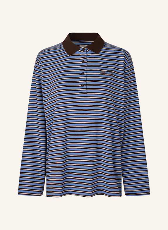 BAUM UND PFERDGARTEN Jersey-Poloshirt JEANNI BLAU/ DUNKELBRAUN/ WEISS