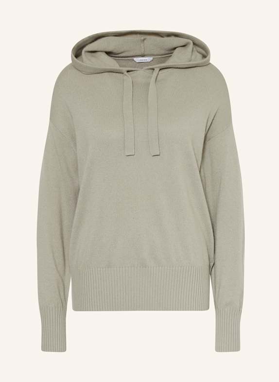 REISS Knitted hoodie SAMMIE LIGHT GREEN