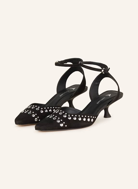 CARRANO Slingpumps mit Nieten SCHWARZ