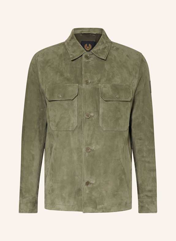 BELSTAFF Leather overshirt OLIVE