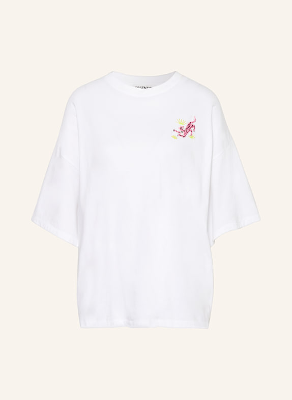 ESSENTIEL ANTWERP HUNGLE oversized shirt with decorative beads WHITE