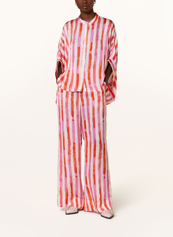 ESSENTIEL ANTWERP Satijnen broek HINDIANA ROZE / WIT / ROOD