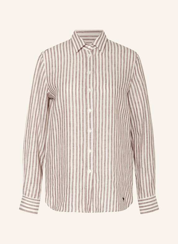 WEEKEND Max Mara Shirt blouse JOSEF made of linen WHITE/ TAUPE