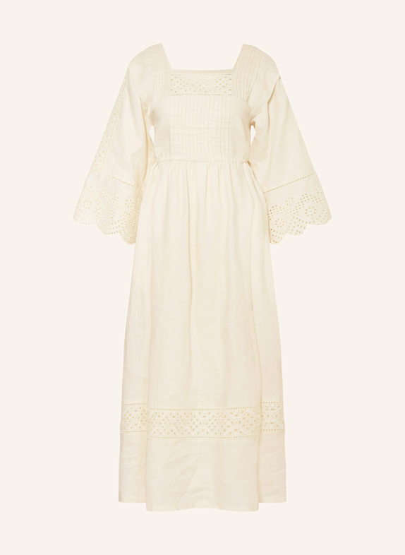 WEEKEND Max Mara Leinenkleid LUGLIO mit Lochspitze ECRU