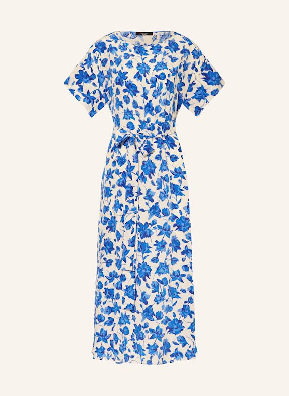 WEEKEND Max Mara Satinkleid CANNES aus Seide BLAU/ WEISS