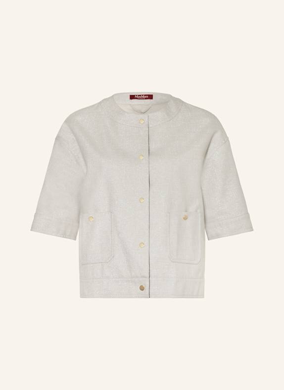 Max Mara STUDIO Kastenjacke AGILE mit Leinen und Glitzergarn HELLGRAU