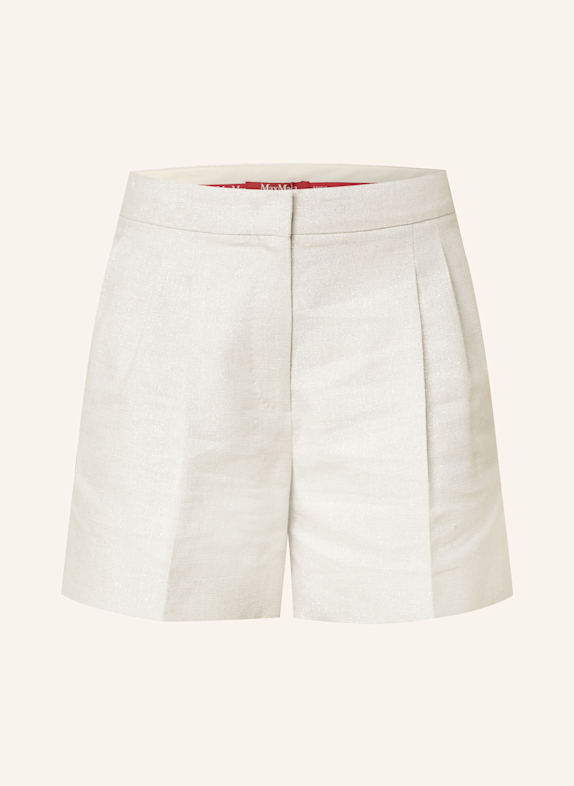 Max Mara STUDIO Shorts FAVILLA mit Leinen und Glitzergarn HELLGRAU