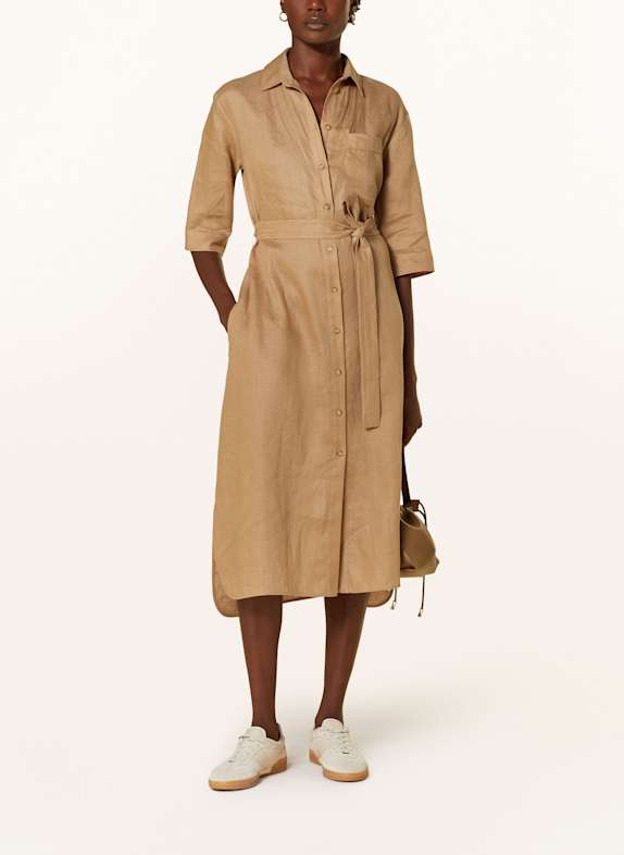 MM Hemdblusenkleid SALUTE aus Leinen CAMEL