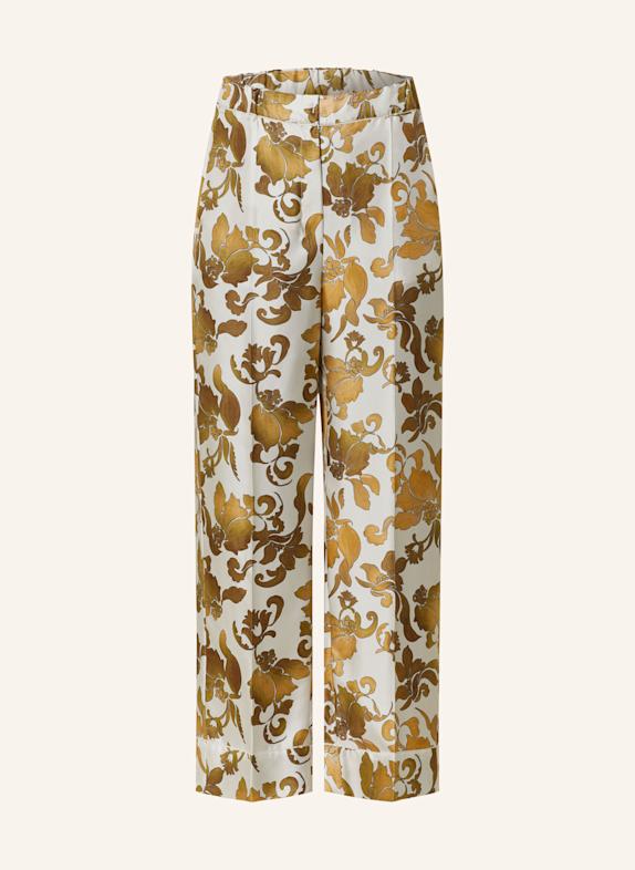 Trier par Sauter filtre Pantalon marinière LEDA en soie BLANC/ JAUNE FONCÉ