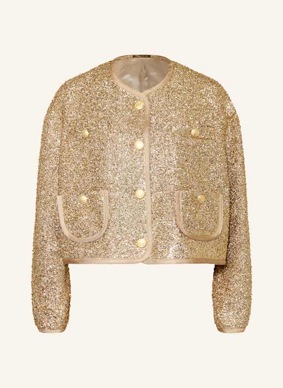 NVSCO Kastenjacke mit Glitzergarn BEIGE/ GOLD