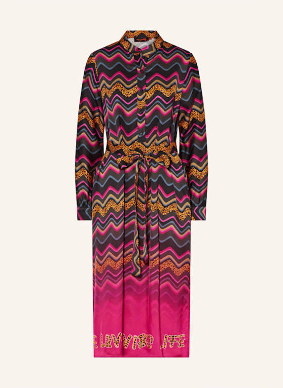 miss goodlife Satinkleid DUNKELGRAU/ PINK/ ORANGE