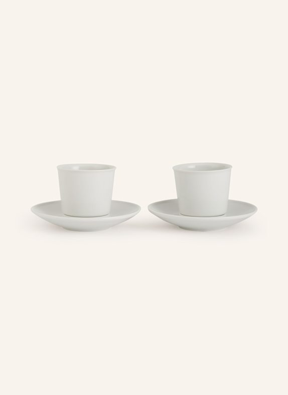KPM 2er-Set Espressotassen FLUGZEUGTASSE mit Untertassen WEISS