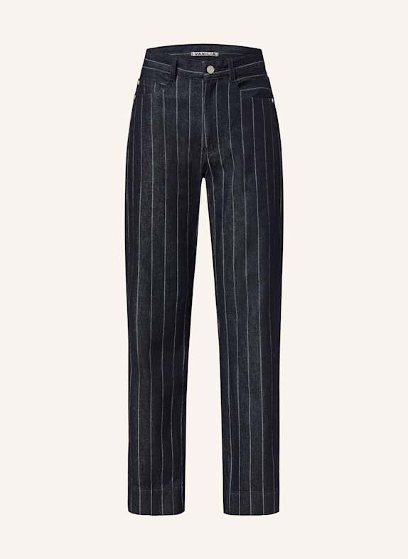 VANILIA Straight Jeans DUNKELBLAU/ WEISS