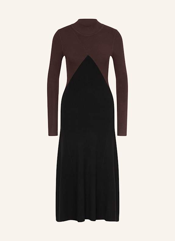 REISS Strickkleid HOPE SCHWARZ/ DUNKELBRAUN