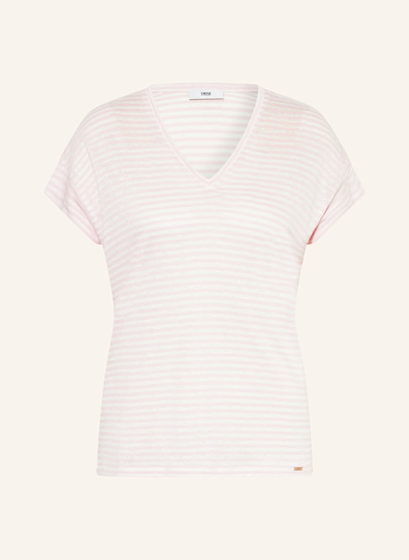 CINQUE T-shirt CITICKI z lnem RÓŻOWY/ BIAŁY