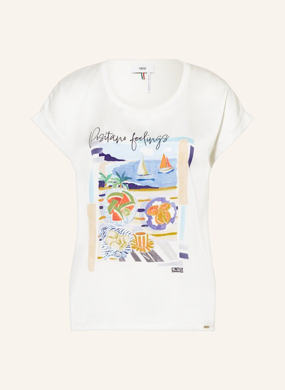 CINQUE T-shirt CIPOSANO z mieszanki materiałów BIAŁY