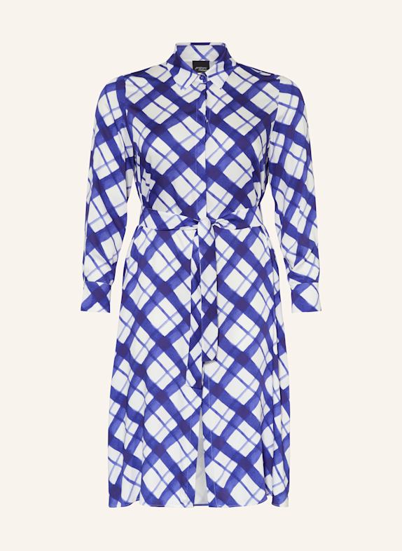 MARINA RINALDI PERSONA Hemdblusenkleid LAPPOLE WEISS/ BLAU