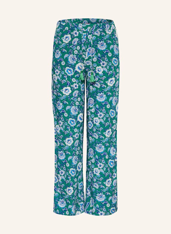 MARINA RINALDI SPORT Marlenehose PORFIDO mit Galonstreifen GRÜN/ BLAU/ WEISS