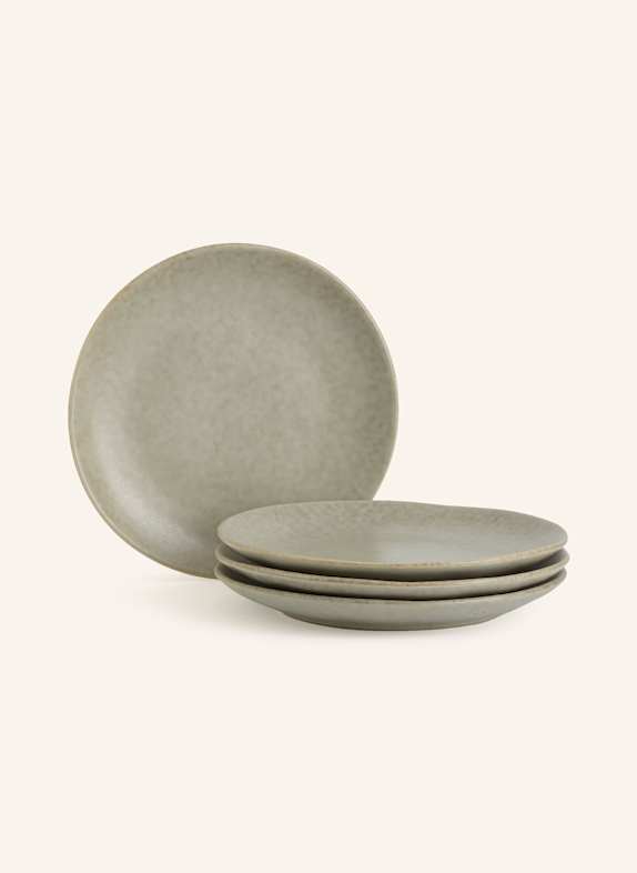 BROSTE COPENHAGEN 4er-Set Desserteller NORDIC MARSH HELLGRÜN/ HELLBRAUN