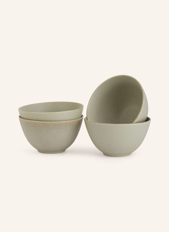 BROSTE COPENHAGEN 4er-Set Schalen NORDIC MARSH HELLGRÜN/ HELLBRAUN