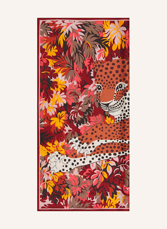 INOUI EDITIONS Silk scarf MIKE DARK RED / RED / DARK ORANGE