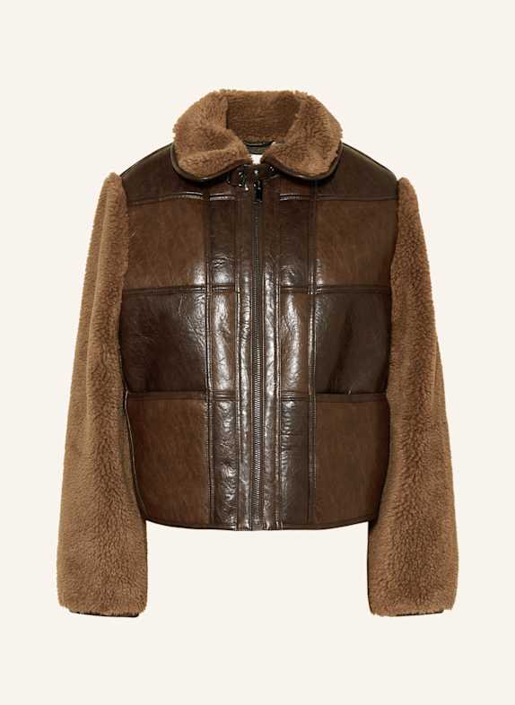 CLAUDIE PIERLOT Jacke im Materialmix BRAUN/ DUNKELBRAUN