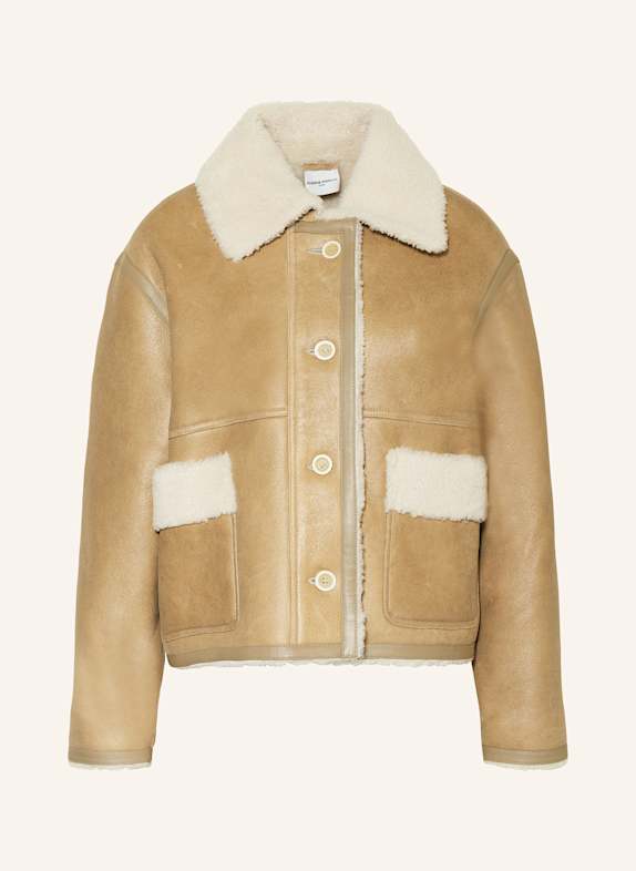 CLAUDIE PIERLOT Lederjacke BEIGE
