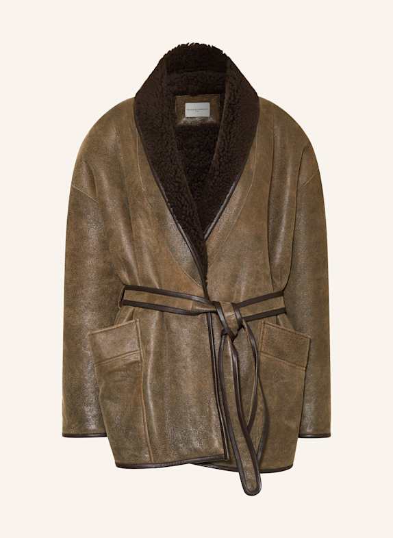 CLAUDIE PIERLOT Lederjacke BRAUN