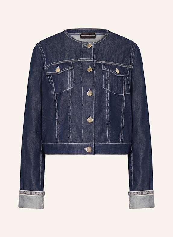 EMPORIO ARMANI Cropped-Jeansjacke DUNKELBLAU