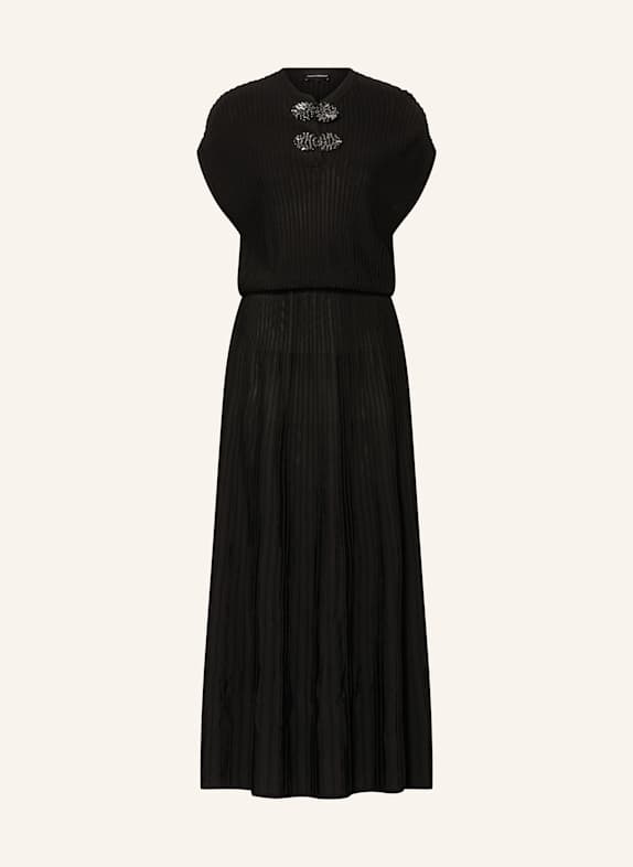 EMPORIO ARMANI Jerseykleid mit Schmucksteinen SCHWARZ