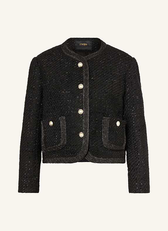 maje Kastenjacke aus Bouclé mit Glitzergarn SCHWARZ