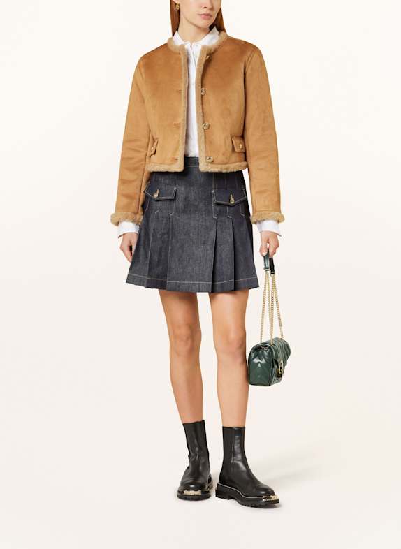 SANDRO Żakiet pudełkowy BEŻOWY