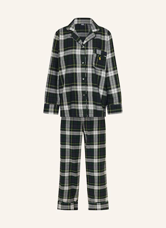 POLO RALPH LAUREN Schlafanzug aus Flanell DUNKELBLAU/ GELB